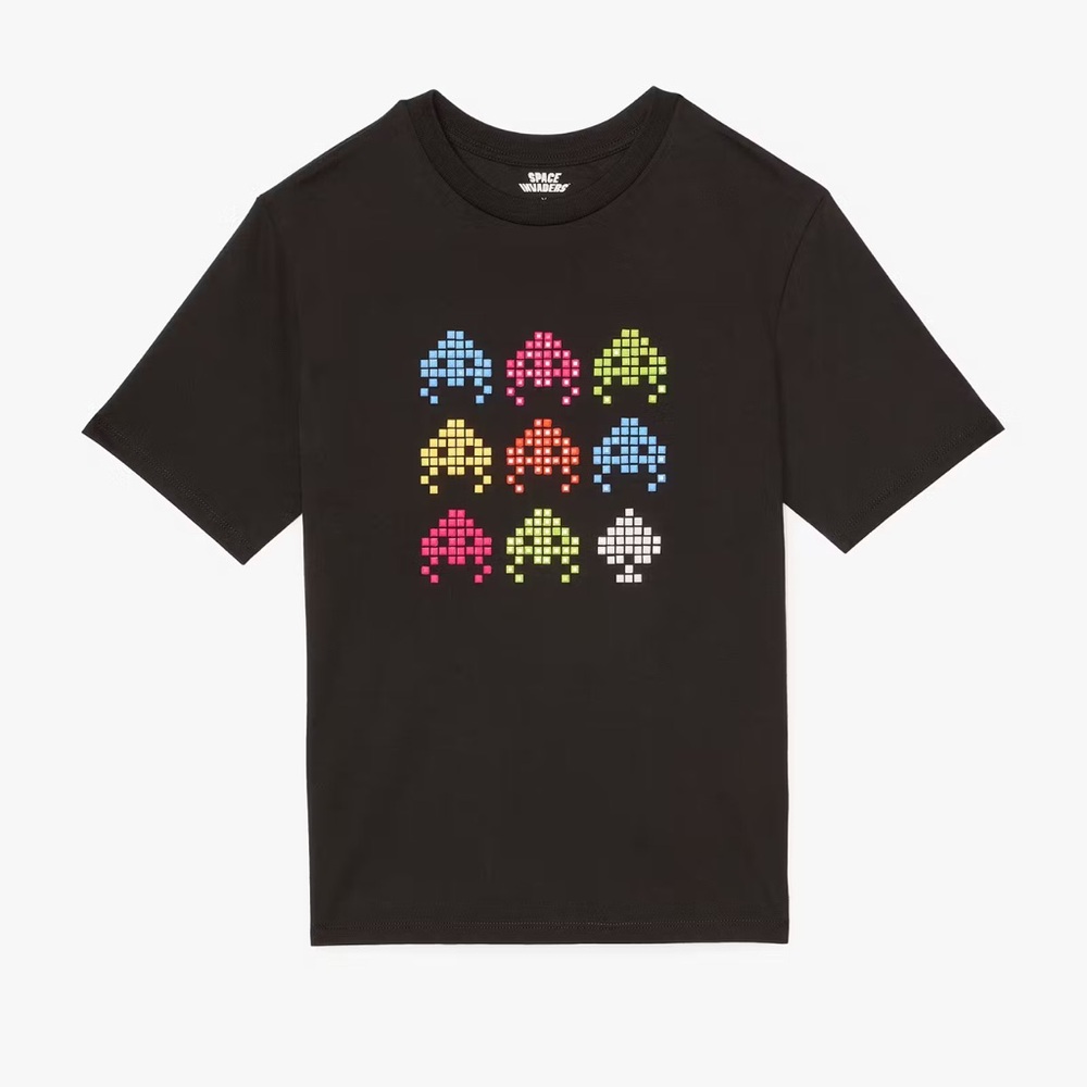♠️Kate Spade New York X Space Invaders Graphics Short Sleeve Tee, Black  NEW NWT